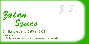 zalan szucs business card